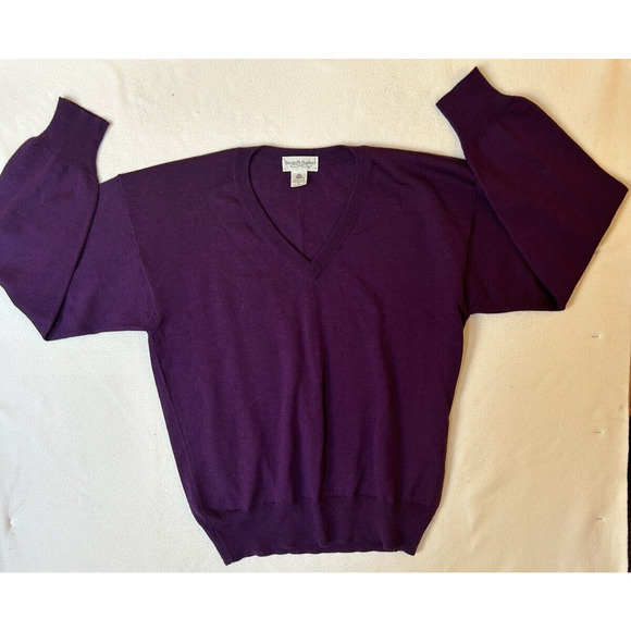 Tricots St. Raphael Other - Tricots St Raphael sweater pure new wool v neck pullover large men purple